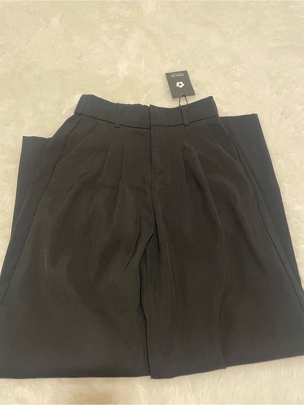 Daisy Grace High-Waist Black Pleated Trousers